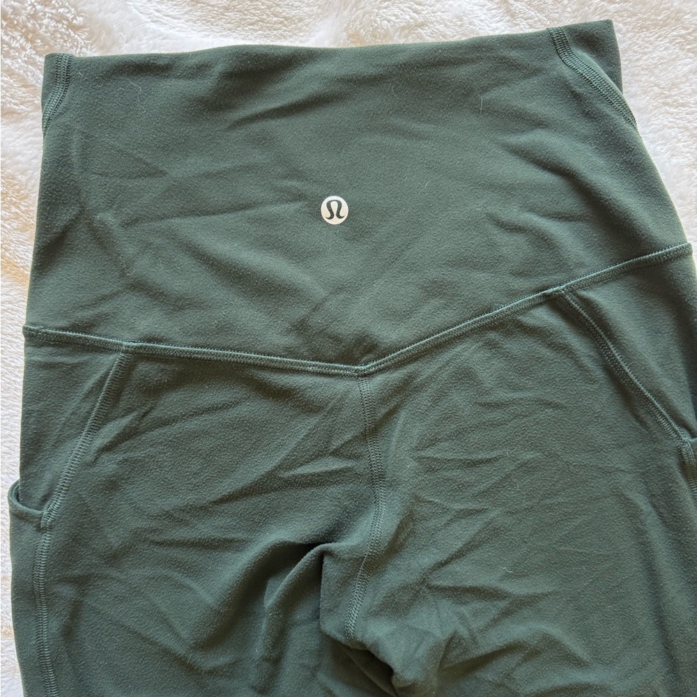 lululemon align leggings with pockets forest green size 4